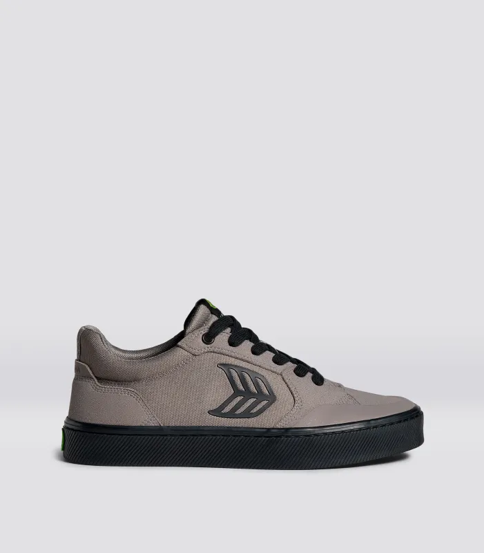 VALLELY PRO Charcoal Grey Suede and Cordura Black Logo Sneaker Men sold by Cariuma