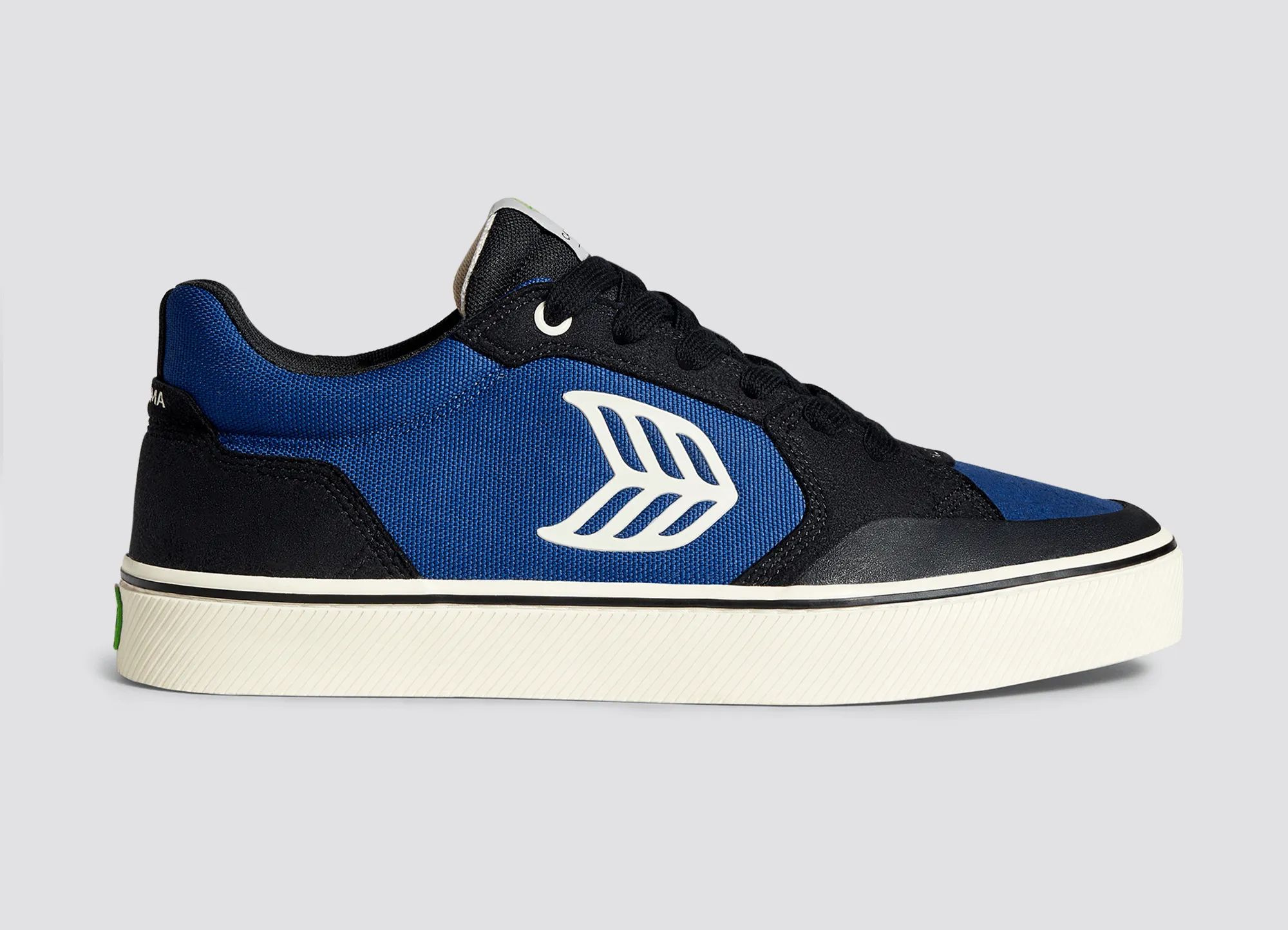 VALLELY PRO Black Suede Mystery Blue Cordura Ivory Logo Sneaker Men sold by Cariuma product image thumbnail 3