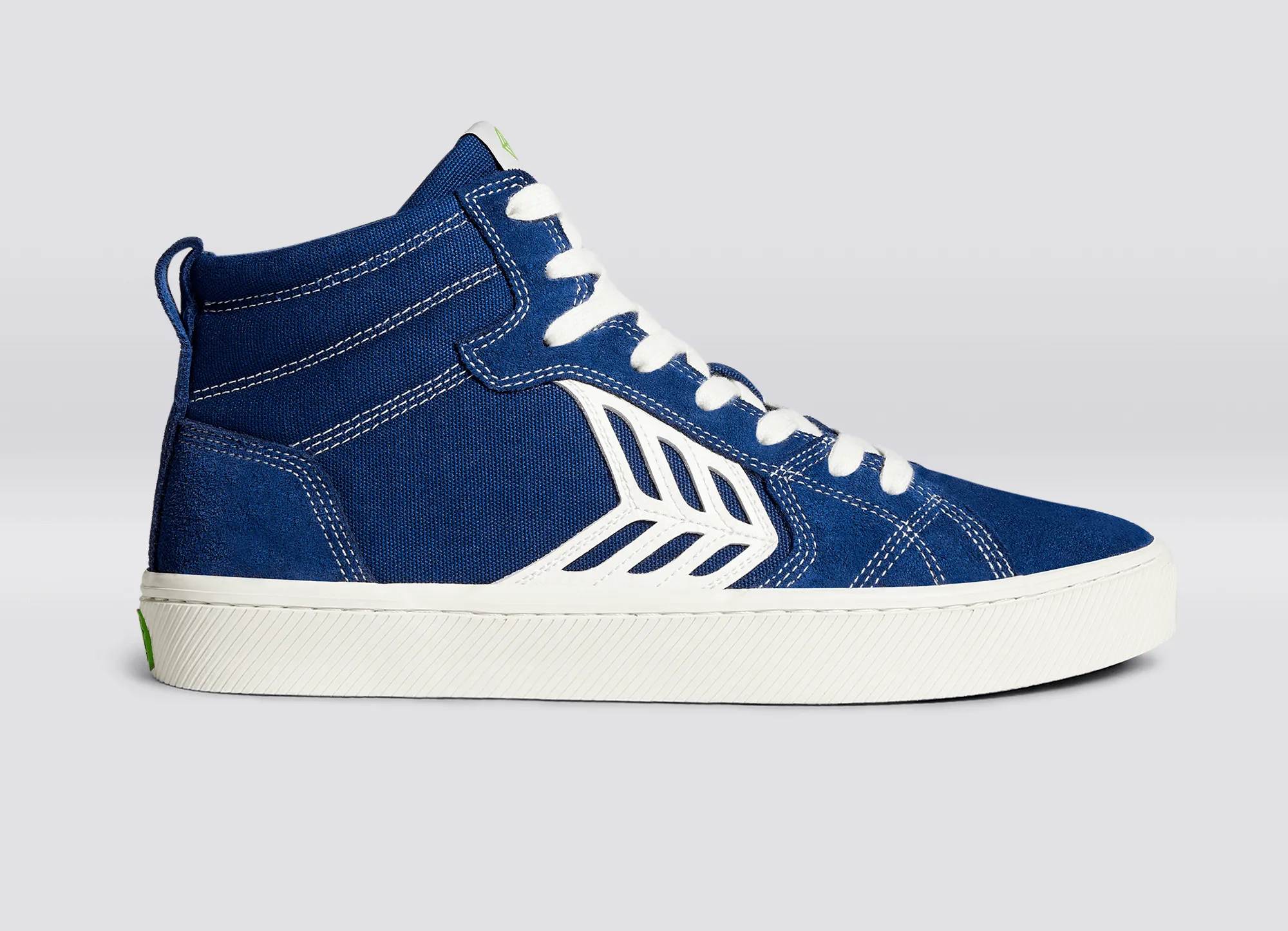 CATIBA PRO High Mystery Blue Suede and Canvas Contrast Thread Ivory Logo Sneaker Men sold by Cariuma product image thumbnail 3