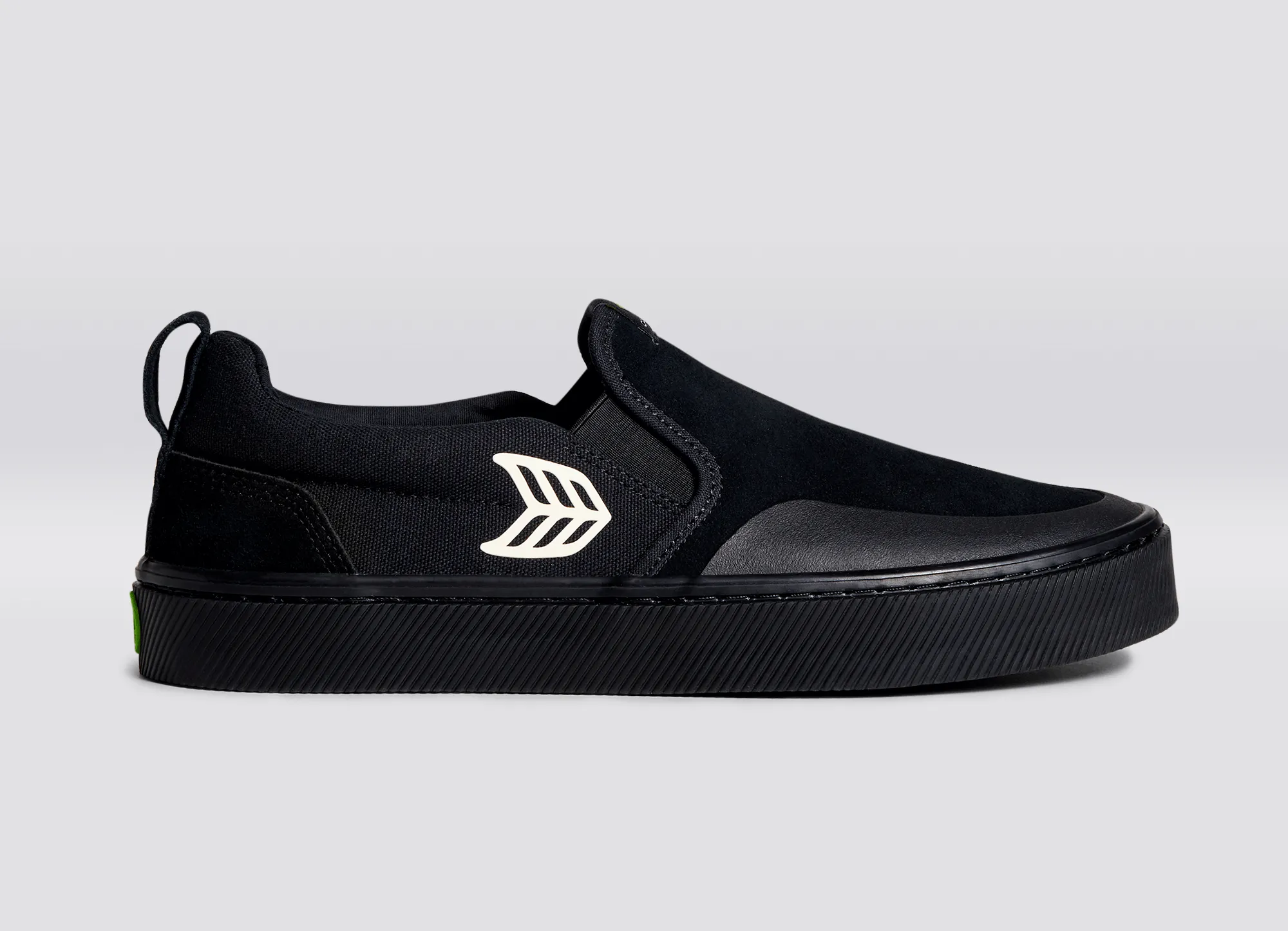 SLIP-ON PRO All Black Suede and Canvas Ivory Logo Sneaker Men sold by Cariuma product image thumbnail 3