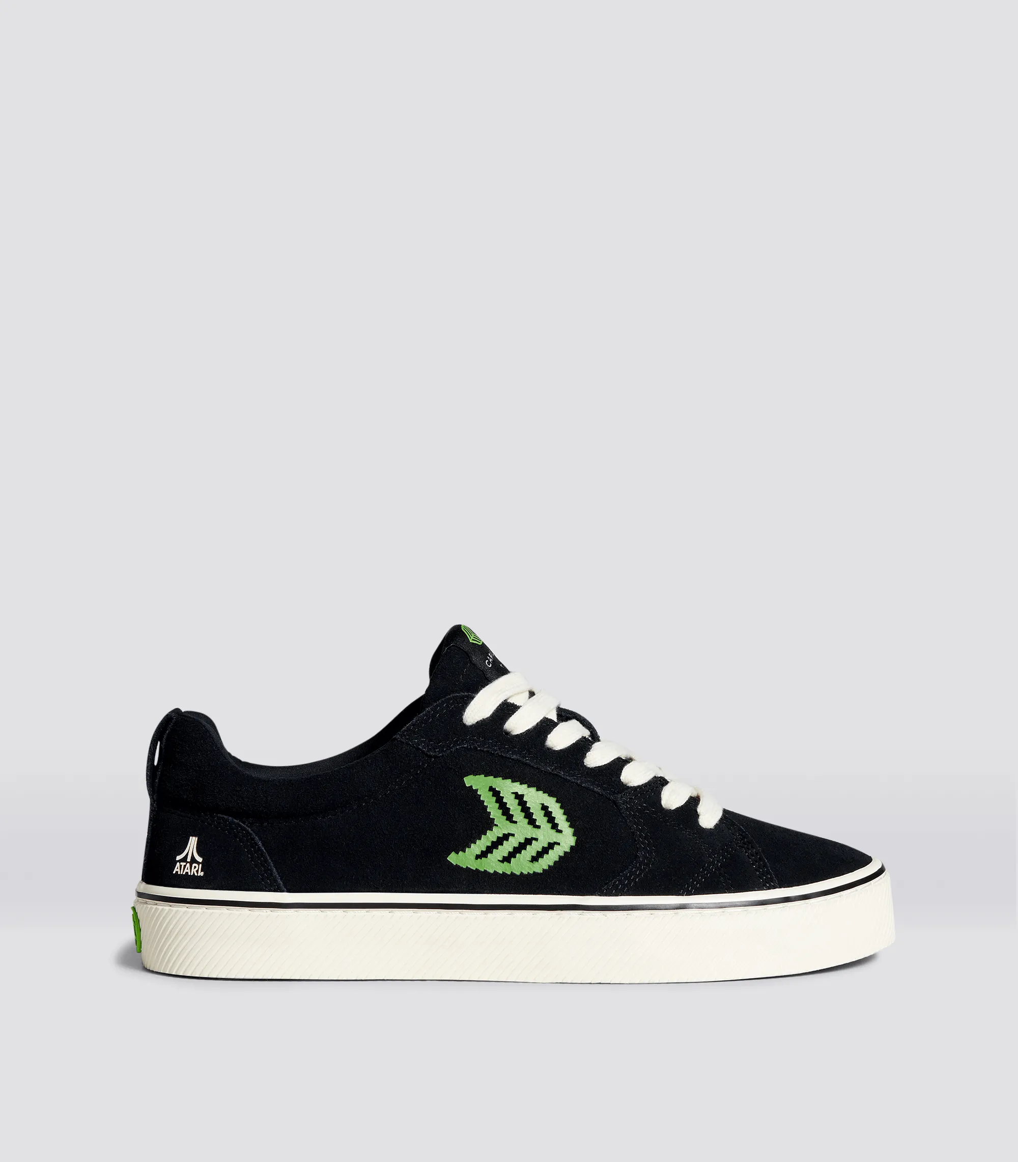 CATIBA PRO Low ATARI Black Suede Green Logo Sneaker Women sold by Cariuma