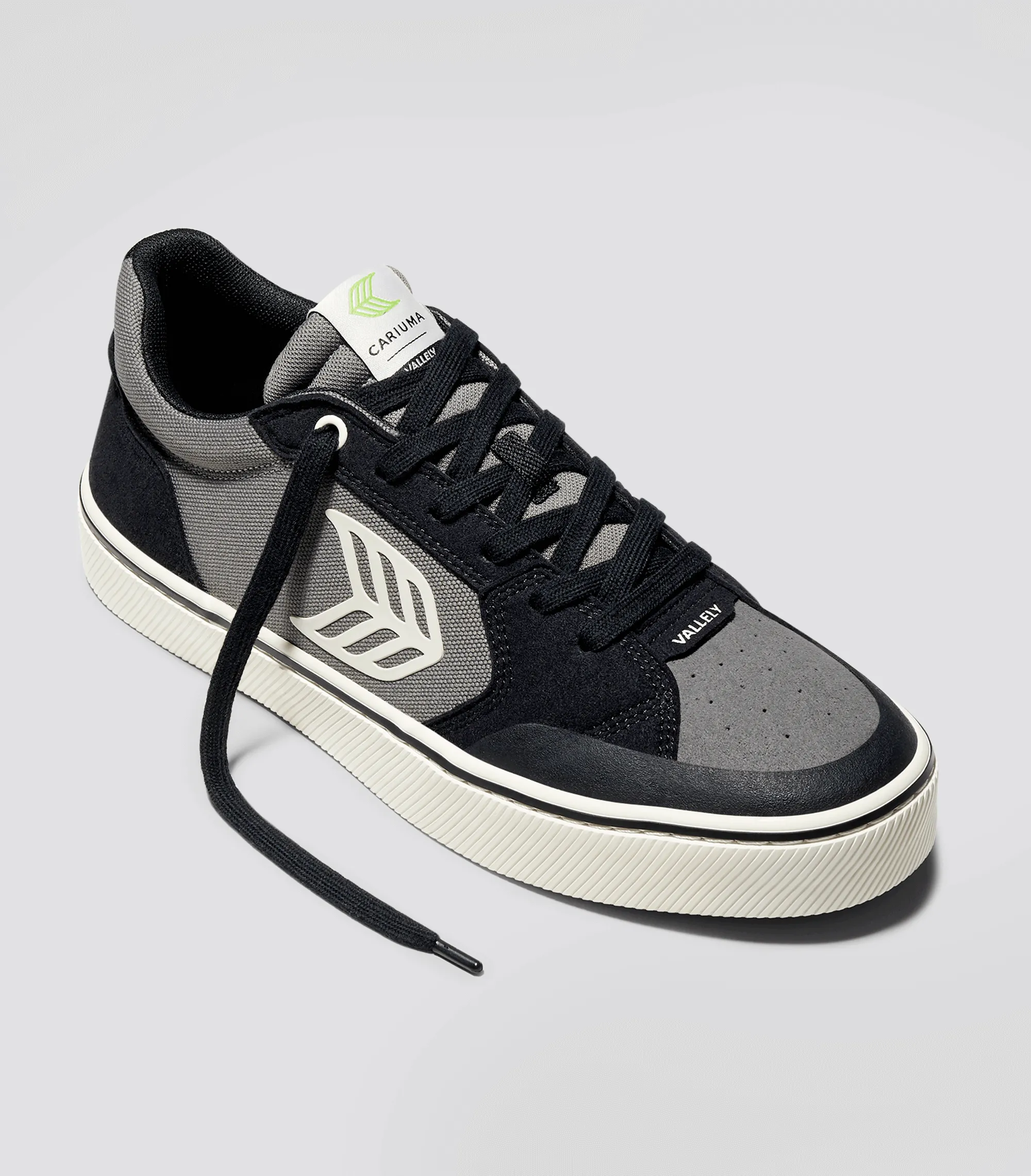 VALLELY PRO Black Suede Charcoal Grey Cordura Ivory Logo Sneaker Women sold by Cariuma product image thumbnail 2