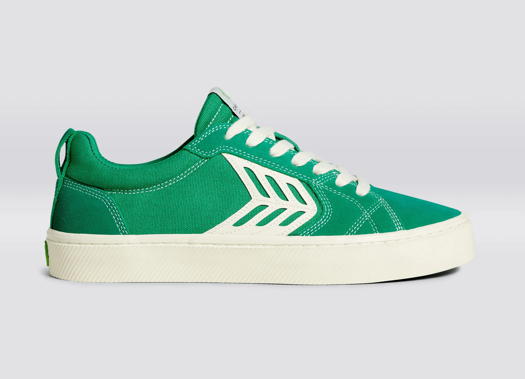 CATIBA PRO Low Green Suede and Canvas Contrast Thread Ivory Logo Sneaker Women sold by Cariuma product image thumbnail 3