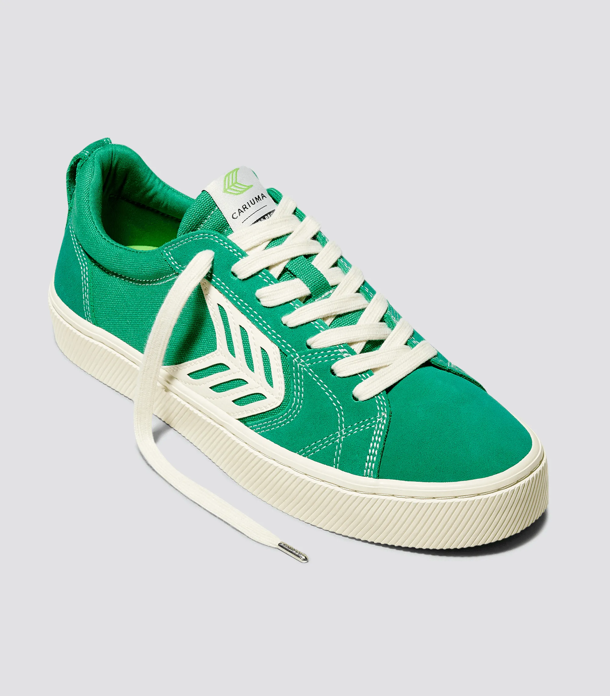 CATIBA PRO Low Green Suede and Canvas Contrast Thread Ivory Logo Sneaker Men sold by Cariuma product image thumbnail 2
