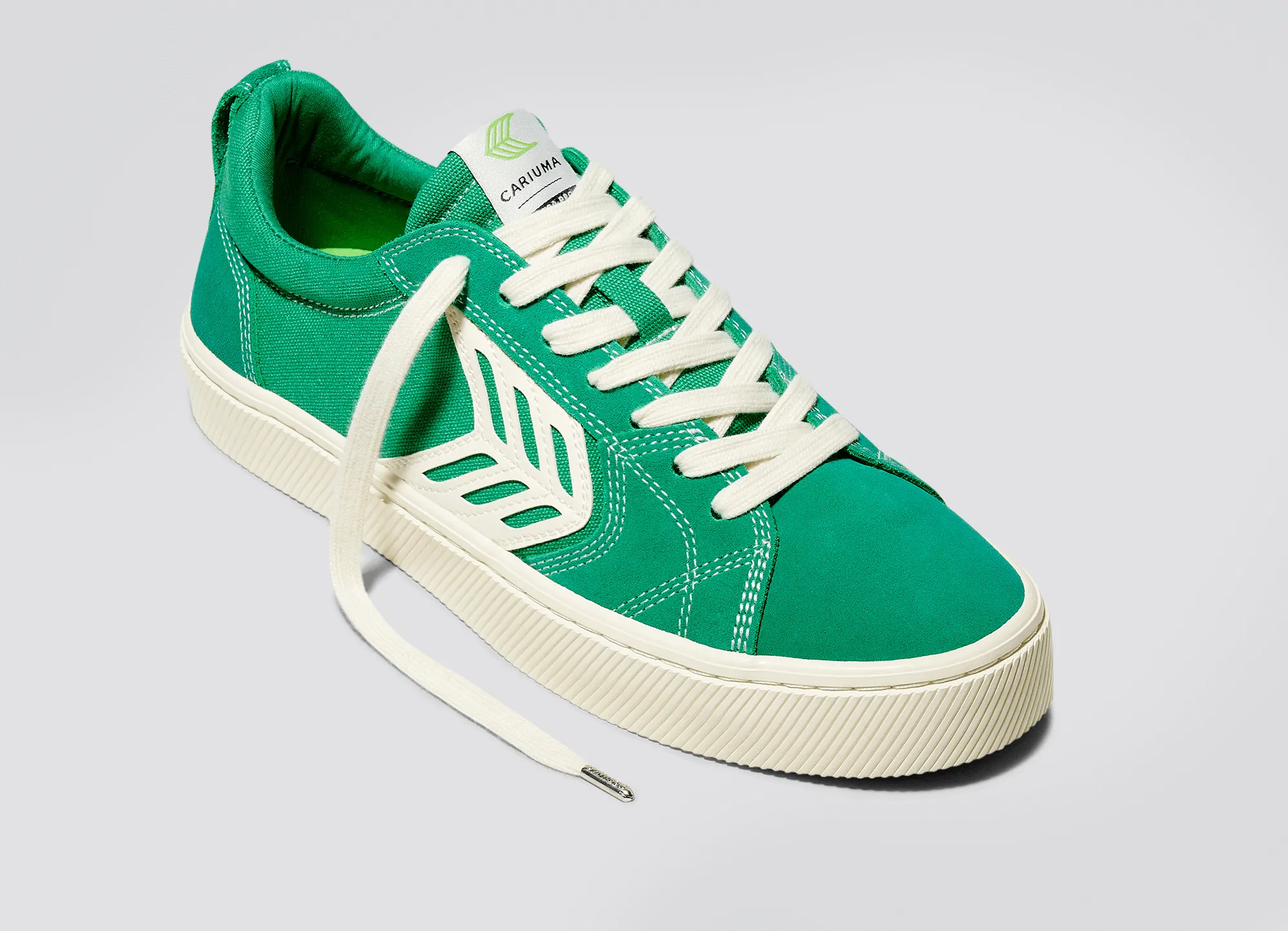 CATIBA PRO Low Green Suede and Canvas Contrast Thread Ivory Logo Sneaker Men sold by Cariuma product image thumbnail 4