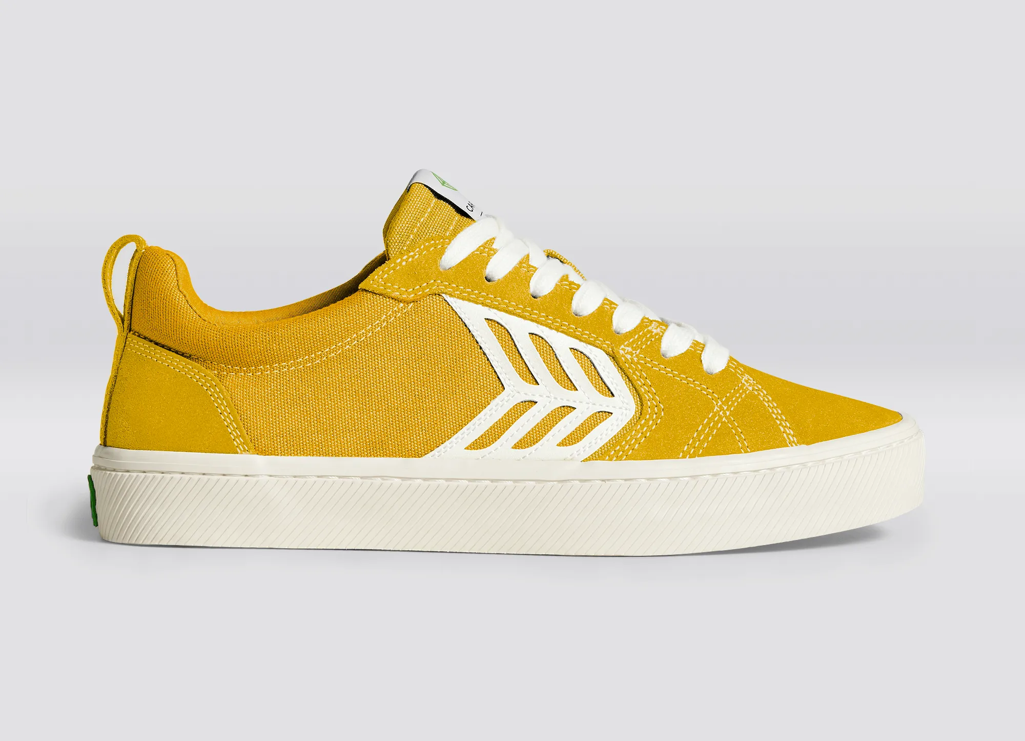 CATIBA PRO Low Yellow Suede and Canvas Contrast Thread Ivory Logo Sneaker Women sold by Cariuma product image thumbnail 3