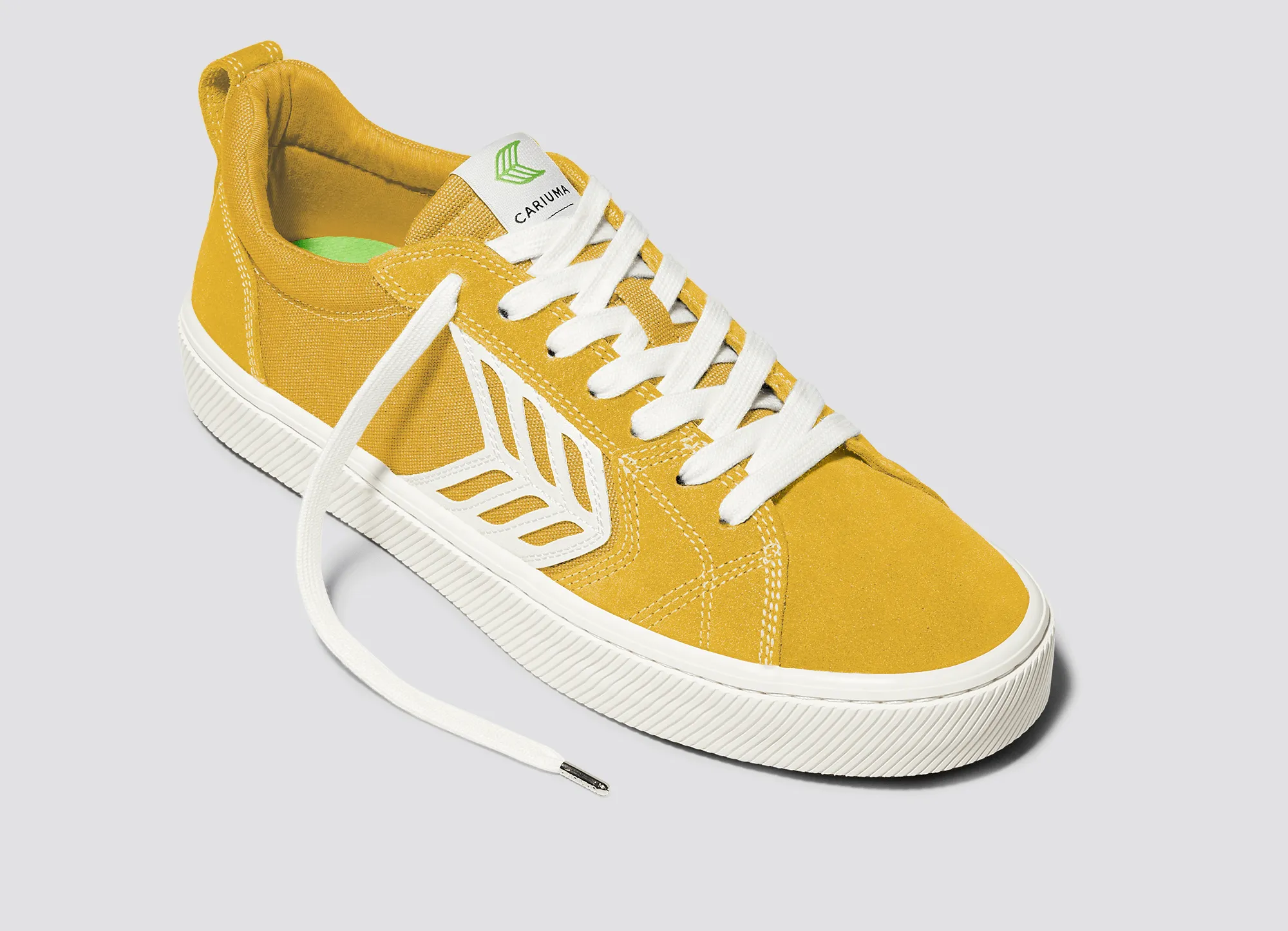 CATIBA PRO Low Yellow Suede and Canvas Contrast Thread Ivory Logo Sneaker Men sold by Cariuma product image thumbnail 4