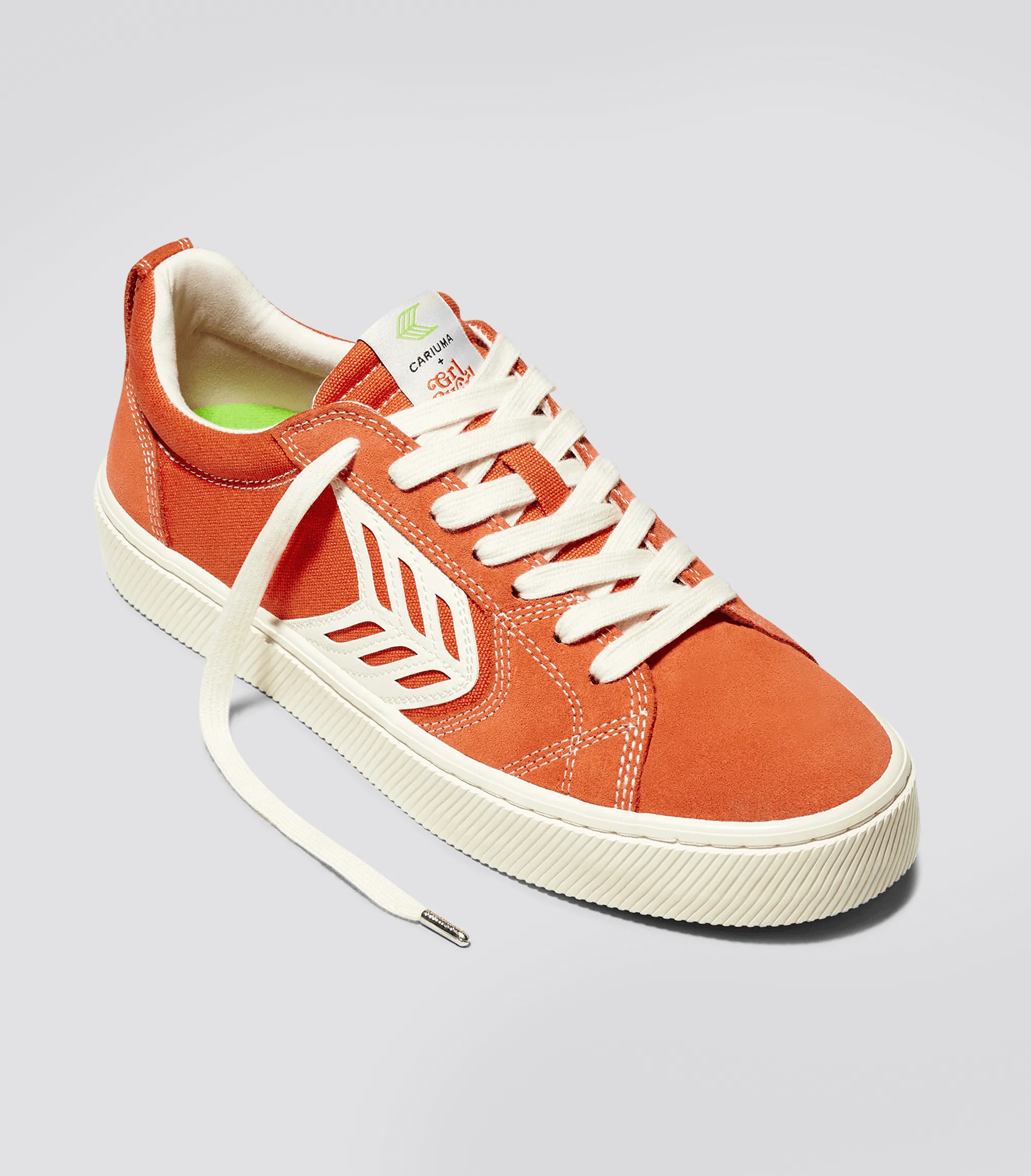 CATIBA PRO Low GRLSWIRL Burnt Orange Suede and Canvas Contrast Thread Ivory Logo Sneaker Women sold by Cariuma product image thumbnail 2