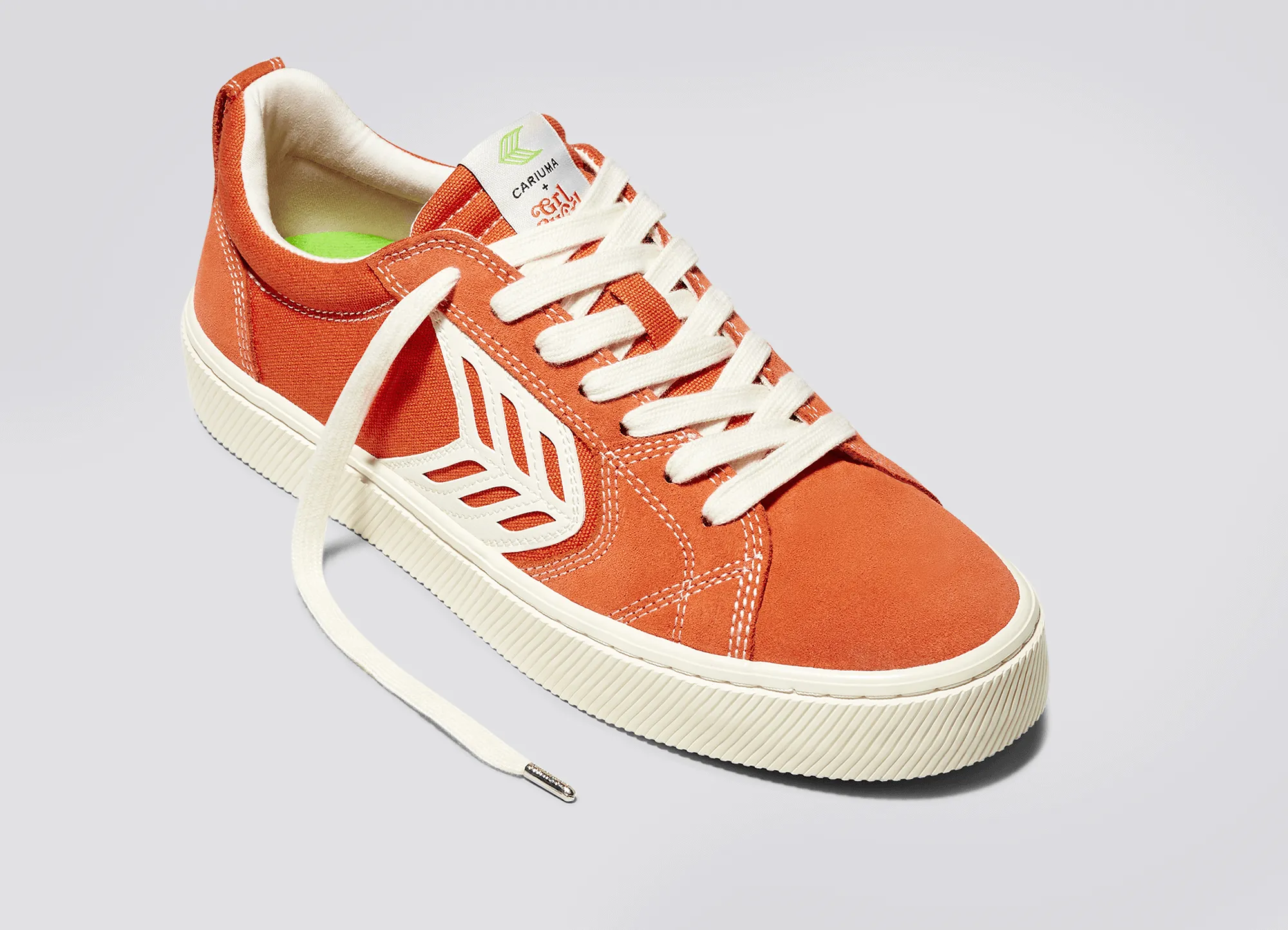 CATIBA PRO Low GRLSWIRL Burnt Orange Suede and Canvas Contrast Thread Ivory Logo Sneaker Men sold by Cariuma product image thumbnail 4
