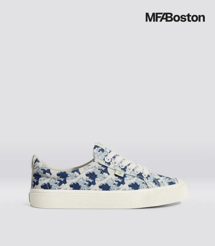 アートNo.370 Hokusai OCA Low Peonies and Canary Print Canvas Sneaker