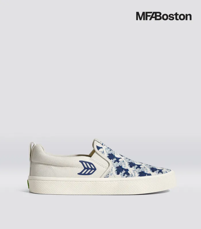 アートNo.370 Hokusai OCA Low Peonies and Canary Print Canvas Sneaker