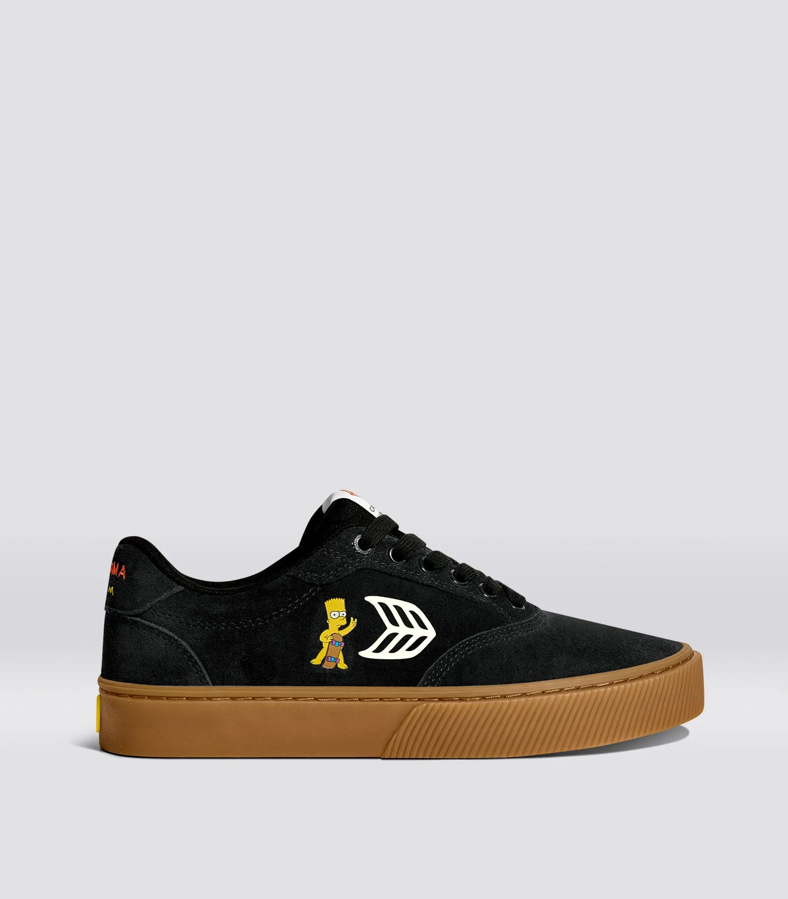 Simpsons NAIOCA Black Suede Bart Skateboard Sneaker Men sold by Cariuma