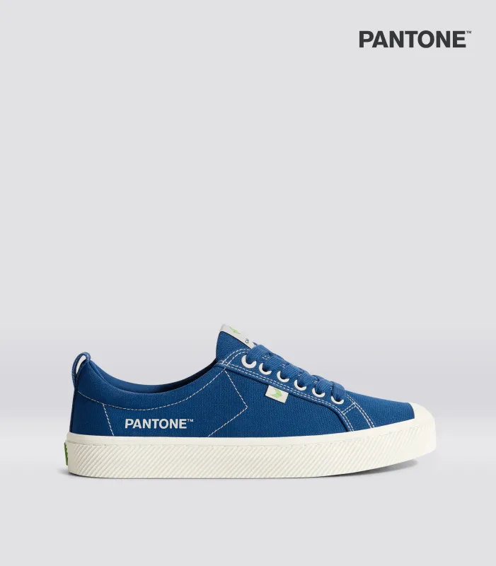 OCA Low Pantone Navy Peony Canvas Contrast Thread Sneaker Women made by Cariuma