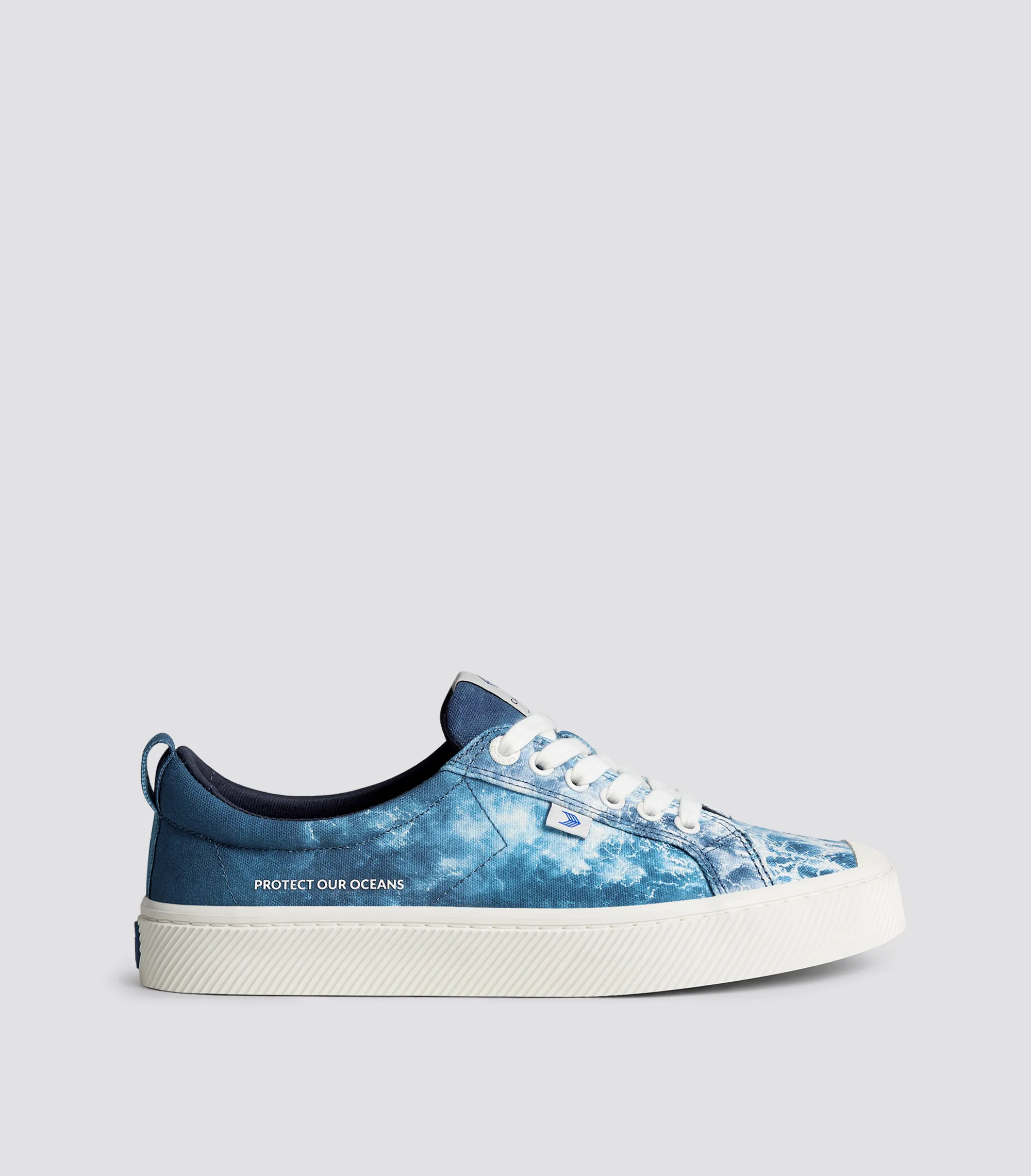 OCA Low Ocean Waves Navy Canvas Sneaker Women sold by Cariuma