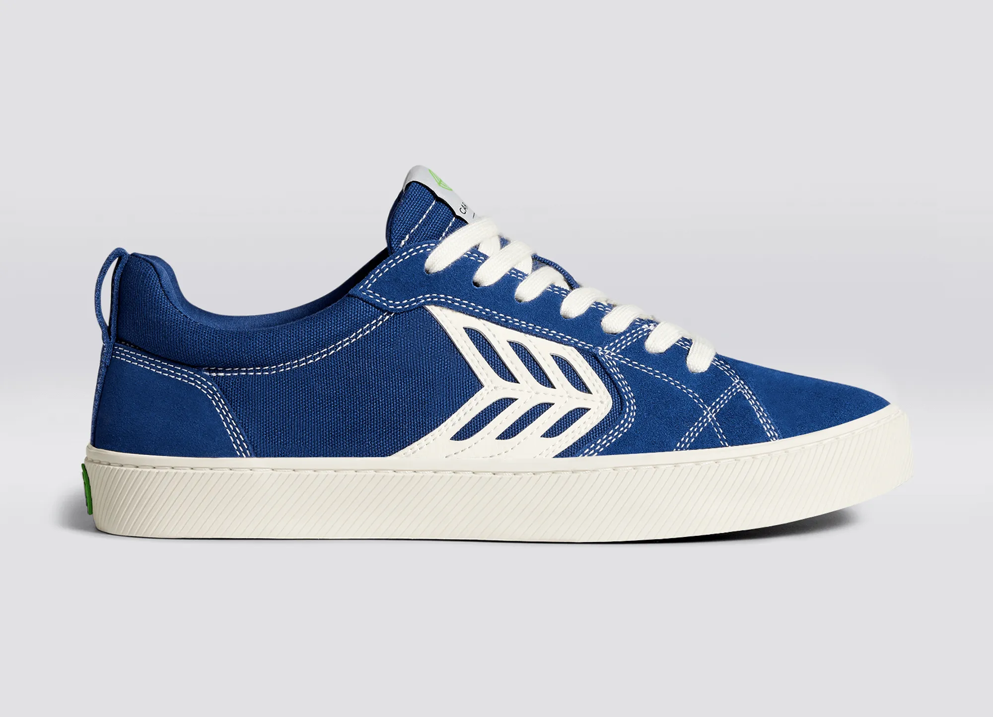 CATIBA PRO Low Mystery Blue Suede and Canvas Contrast Thread Ivory Logo Sneaker Men sold by Cariuma product image thumbnail 3