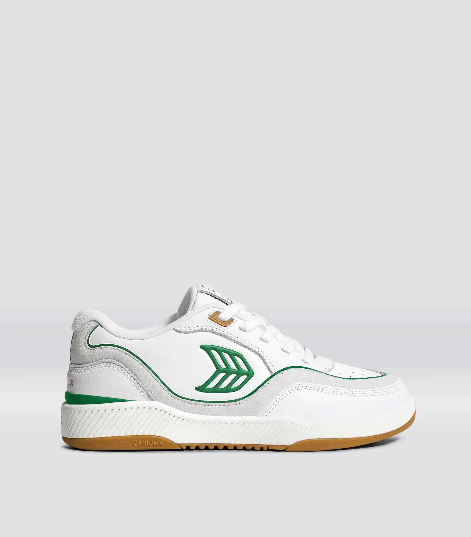 UBA Gum White Leather Green Logo Sneaker Men sold by Cariuma