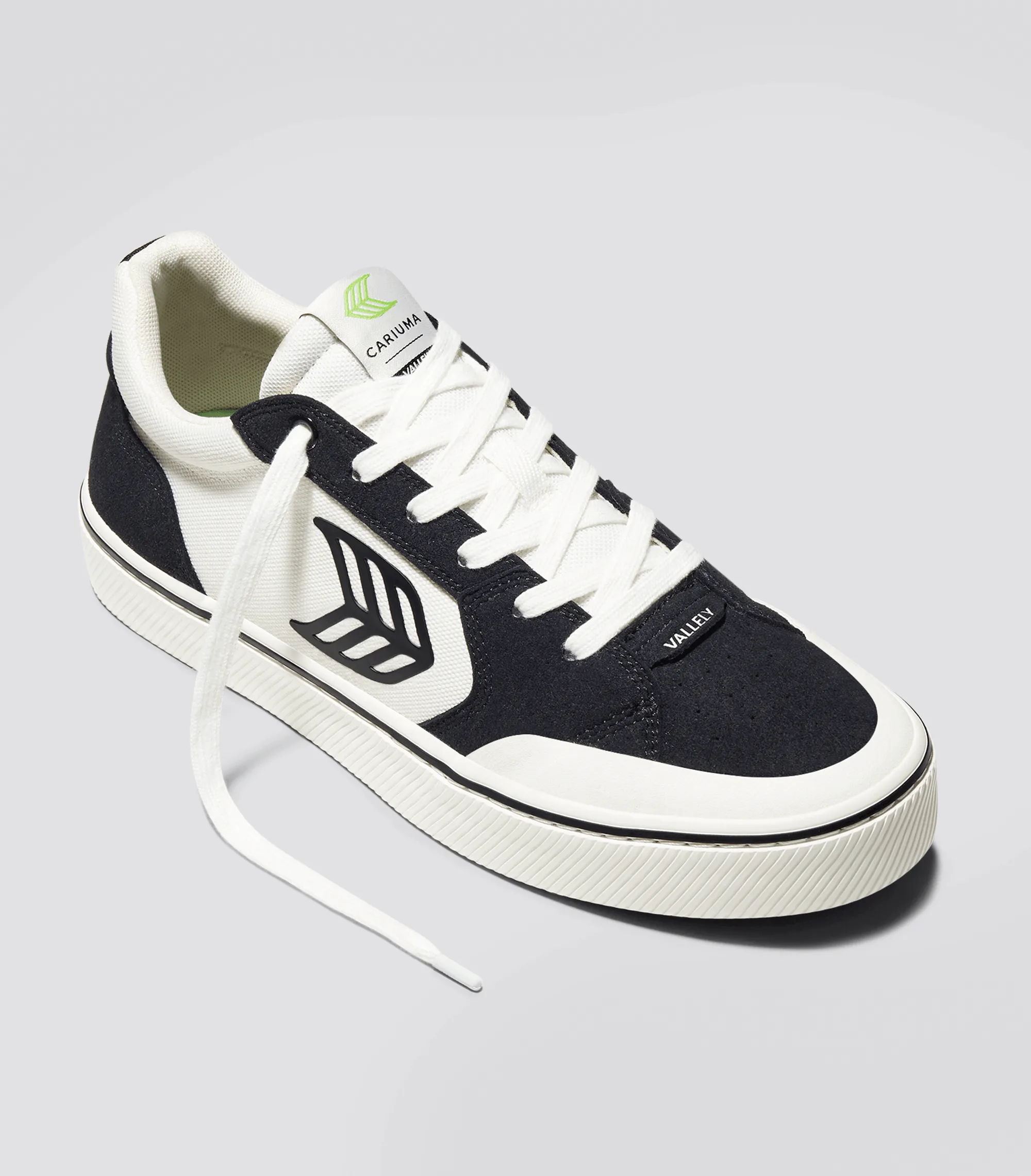 VALLELY PRO Black Suede Vintage White Cordura Black Logo Sneaker Men sold by Cariuma product image thumbnail 2