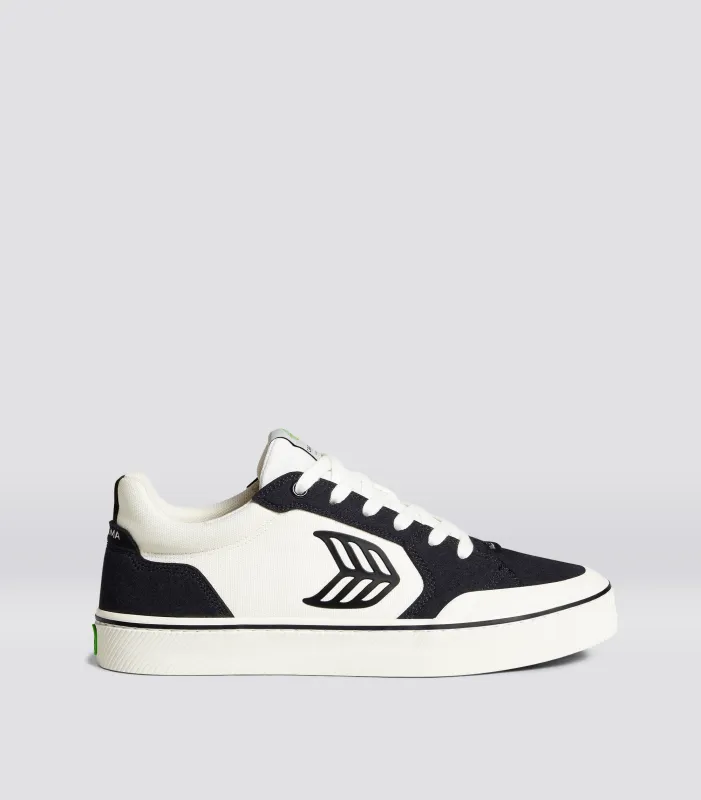 VALLELY PRO Black Suede Vintage White Cordura Black Logo Sneaker Men sold by Cariuma