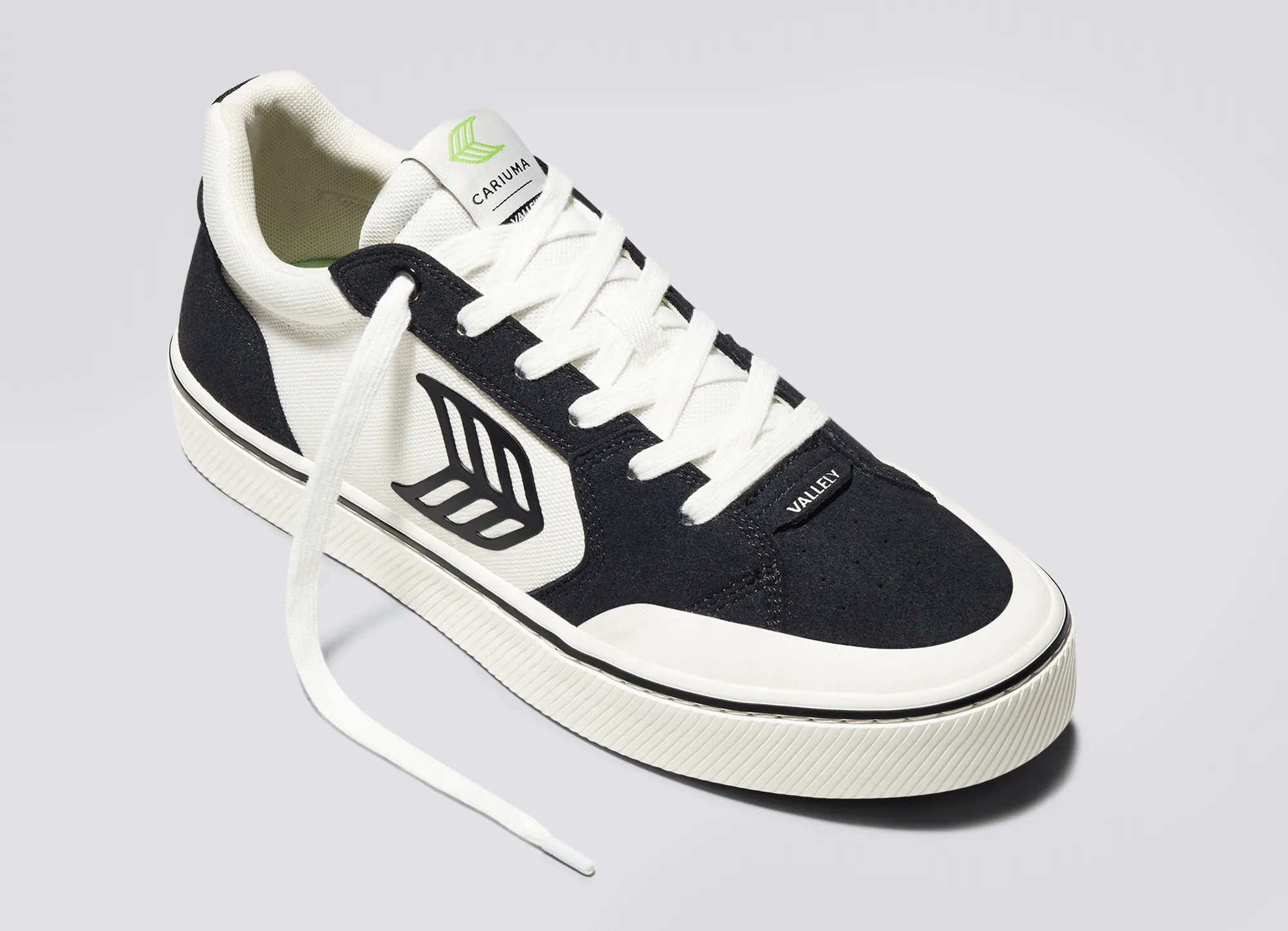 VALLELY PRO Black Suede Vintage White Cordura Black Logo Sneaker Men sold by Cariuma product image thumbnail 4