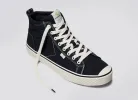 OCA High Stripe Black Canvas Contrast Thread Sneaker Men sold by Cariuma