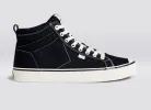 OCA High Stripe Black Canvas Contrast Thread Sneaker Men sold by Cariuma