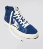 CATIBA PRO High Mystery Blue Suede and Canvas Contrast Thread Ivory Logo Sneaker Women sold by Cariuma