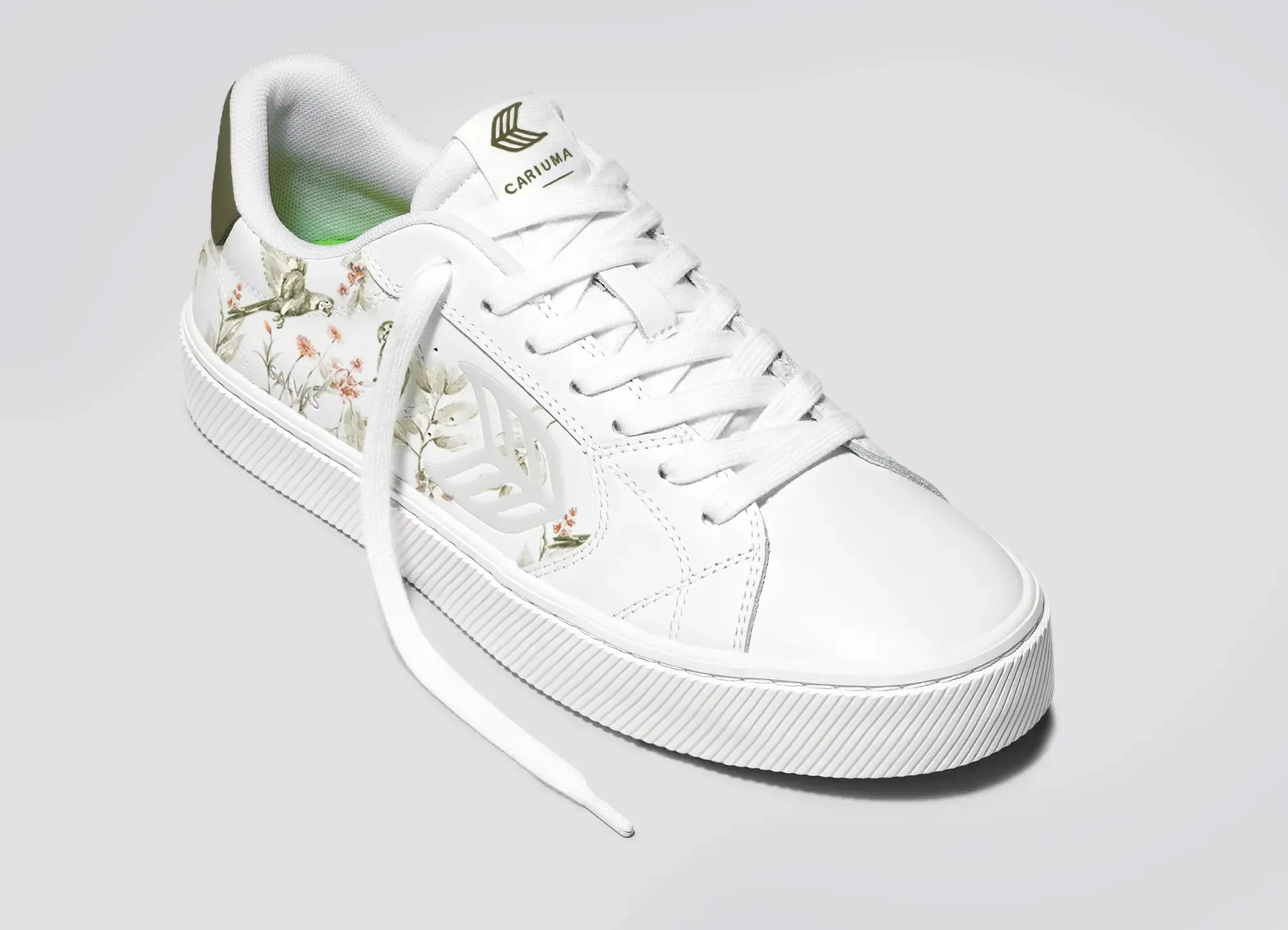 SALVAS Leather White Khaki Parrot Print Men sold by Cariuma product image thumbnail 4