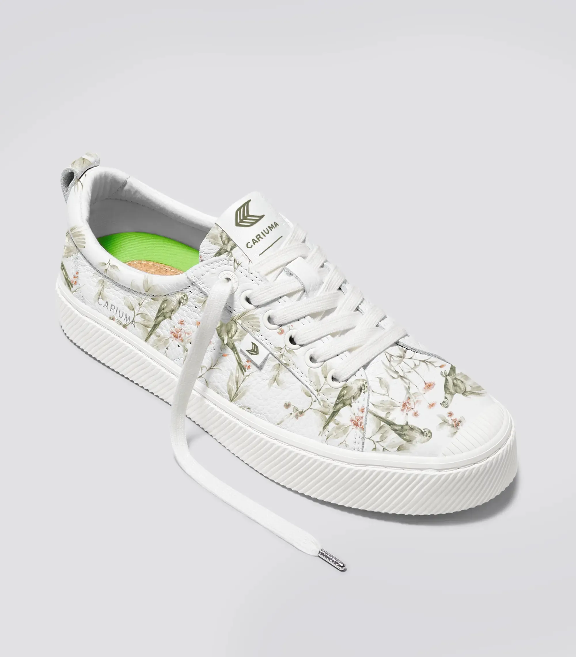 OCA Pebbled Leather White Khaki Parrot Print Men sold by Cariuma product image thumbnail 2