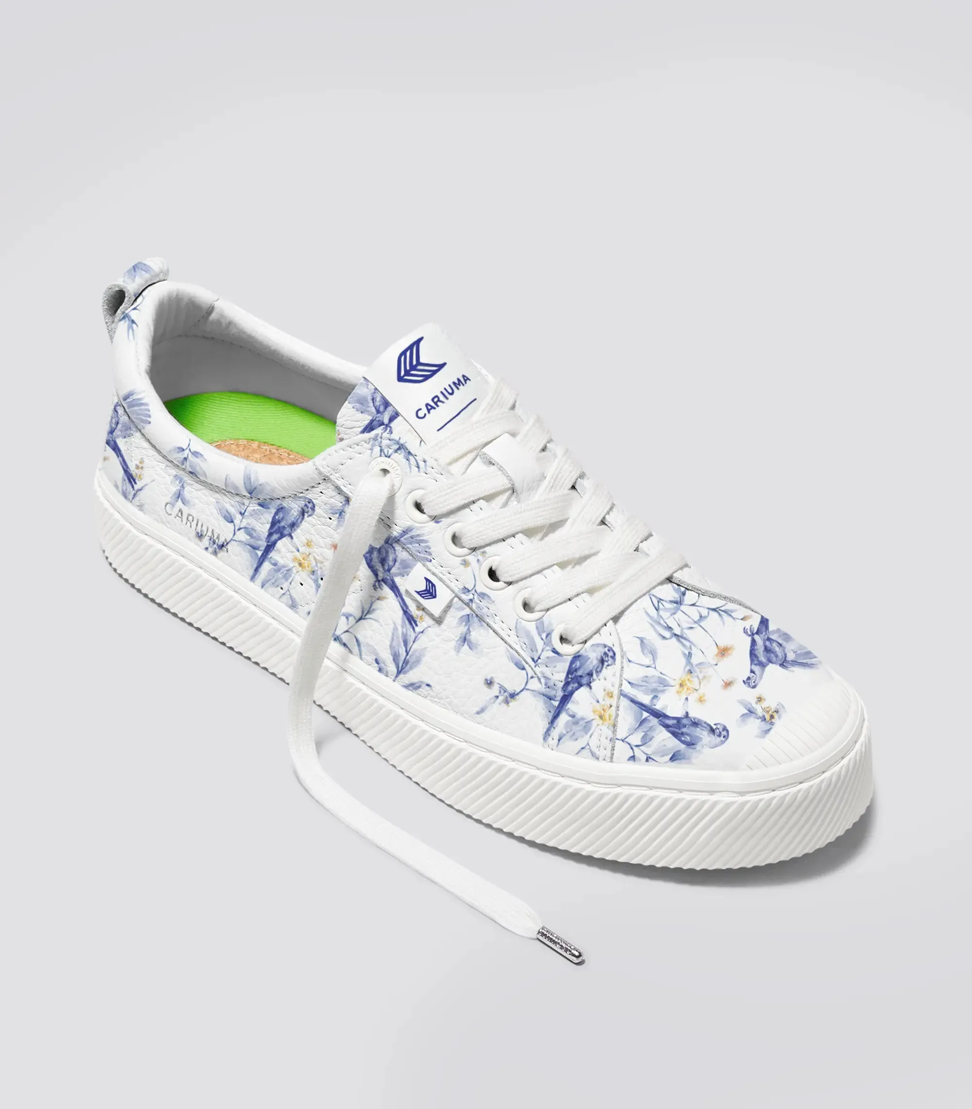 OCA Pebbled Leather White Blue Parrot Print Women sold by Cariuma product image thumbnail 2