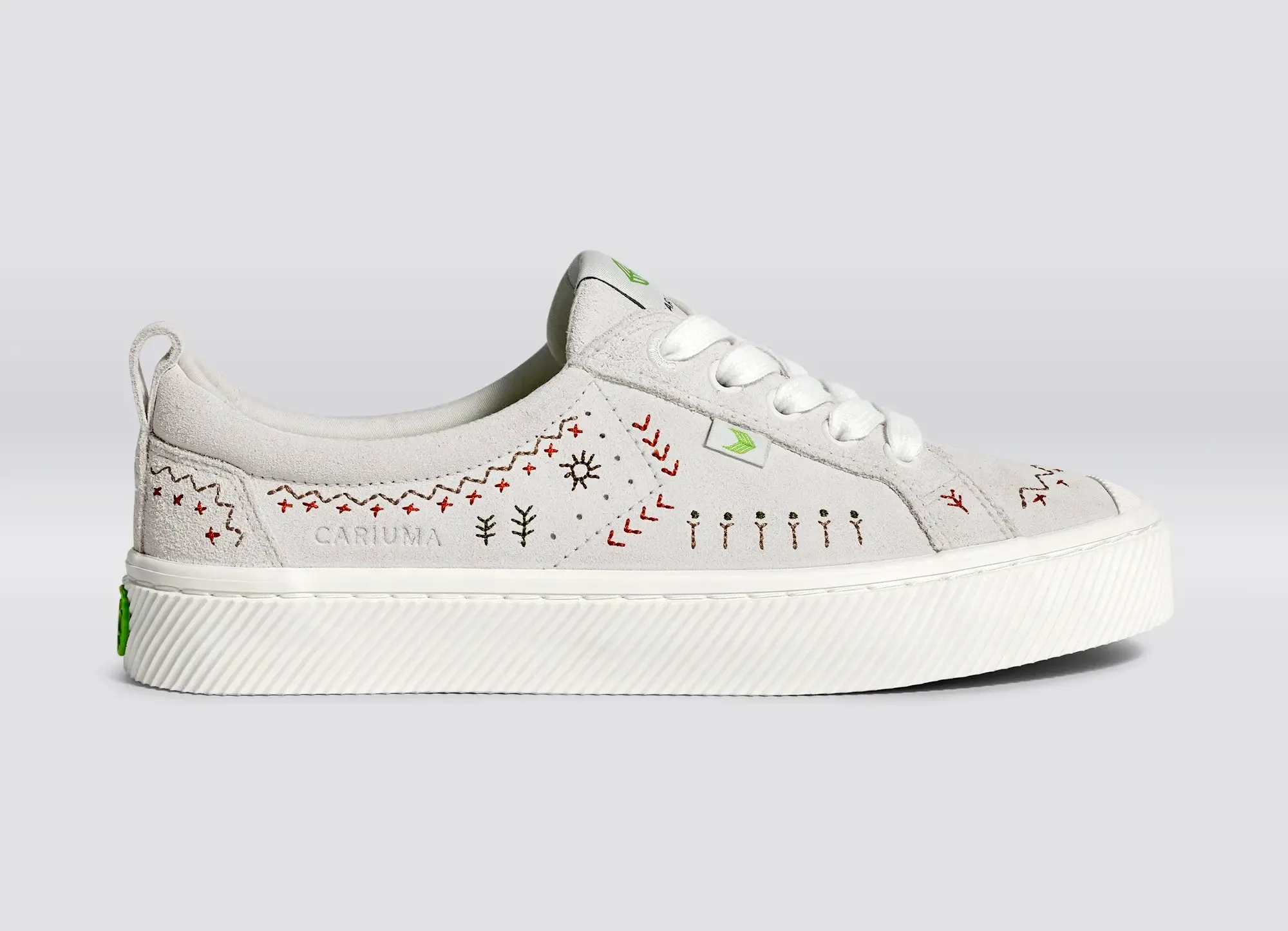 OCA Low Smoke White Suede Embroidered Sneaker sold by Cariuma product image thumbnail 2