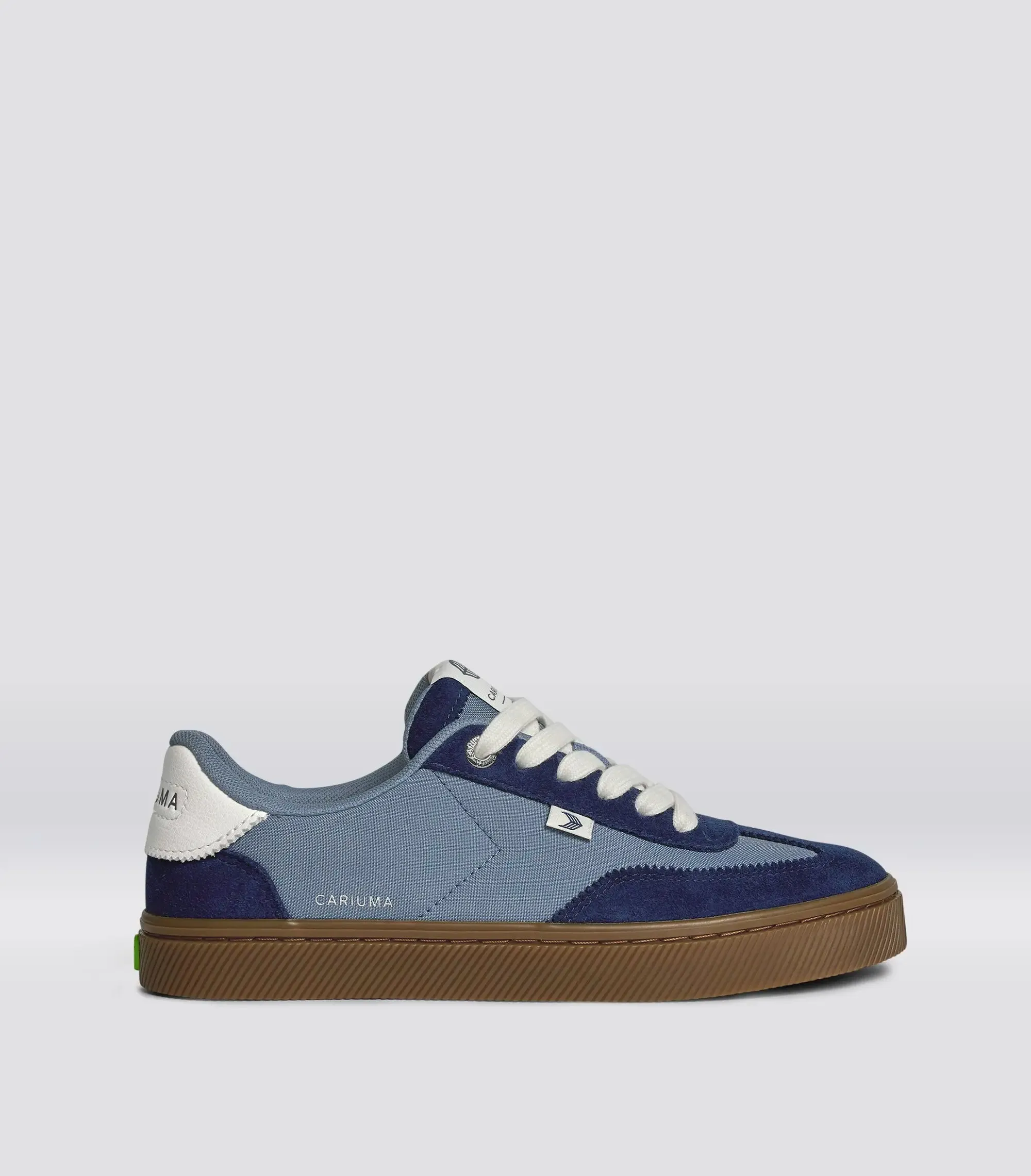 TOCA Teak Mirage Blue Nylon Bright Navy Suede Sneaker sold by Cariuma