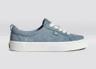 OCA Low Mirage Blue Hairy Suede Sneaker sold by Cariuma