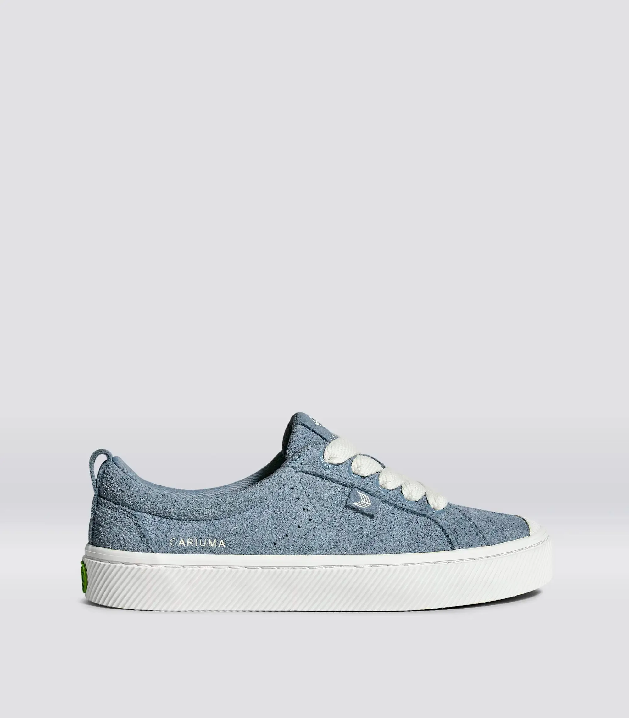 OCA Low Mirage Blue Hairy Suede Sneaker sold by Cariuma