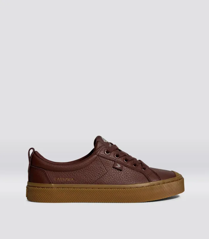 OCA Low Gum Coffee Brown Premium Leather Sneaker sold by Cariuma