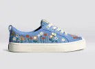 OCA Low Blue Bloom Suede Embroidery Flowers Women sold by Cariuma
