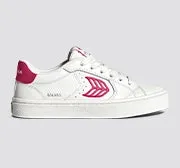 SALVAS White Leather Jazzy Pink Logo Sneaker Women sold by Cariuma product image thumbnail 3