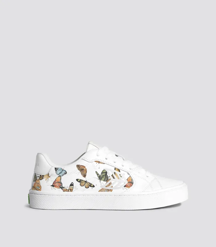 SALVAS Leather White Butterfly Print Women sold by Cariuma