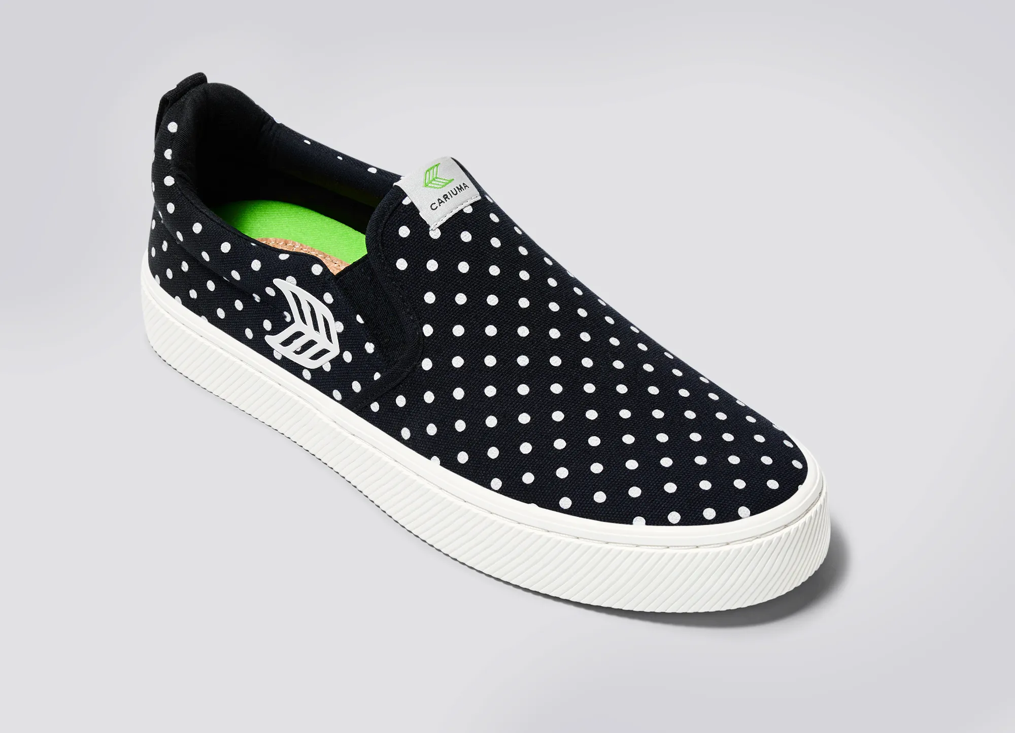 SLIP ON Black Canvas White Polka Dots Sneaker Women sold by Cariuma product image thumbnail 4