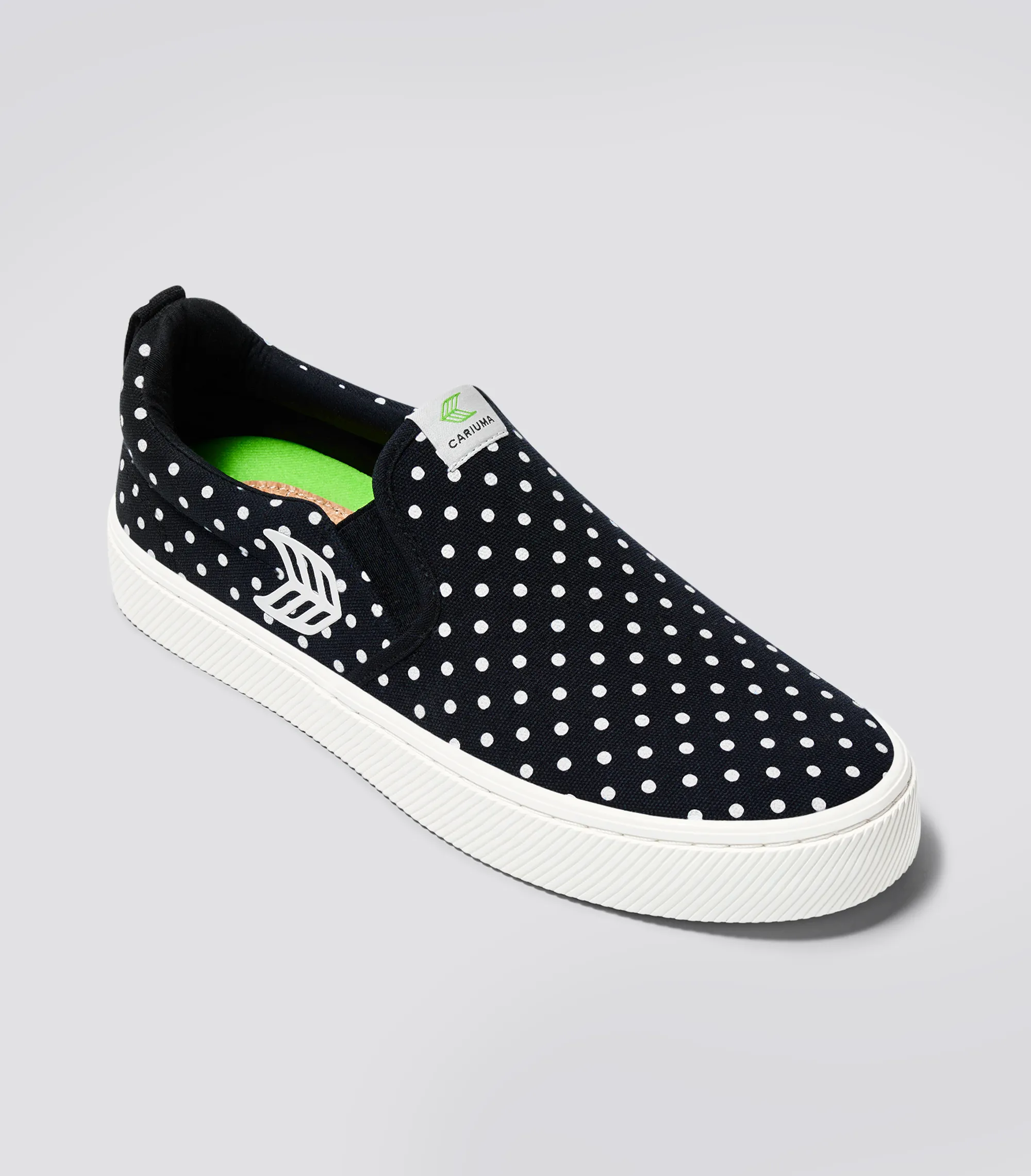 SLIP ON Black Canvas White Polka Dots Sneaker Women sold by Cariuma product image thumbnail 2