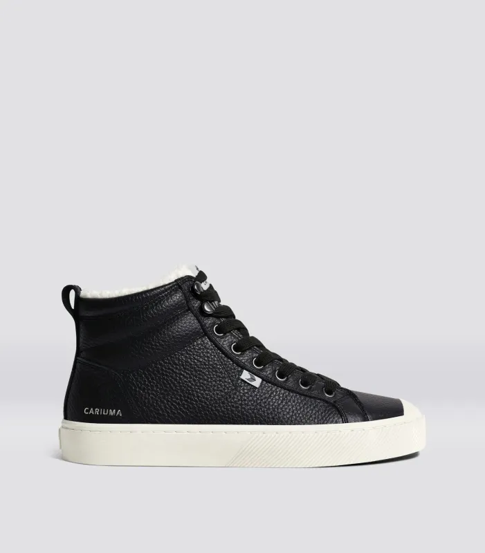 OCA Therma High Black Premium Leather Sneaker Women sold by Cariuma