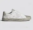 SALVAS Vintage Warm White Diamond Leather and Suede Sneaker sold by Cariuma