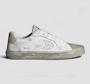 SALVAS Vintage Warm White Diamond Leather and Suede Sneaker sold by Cariuma product image thumbnail 3
