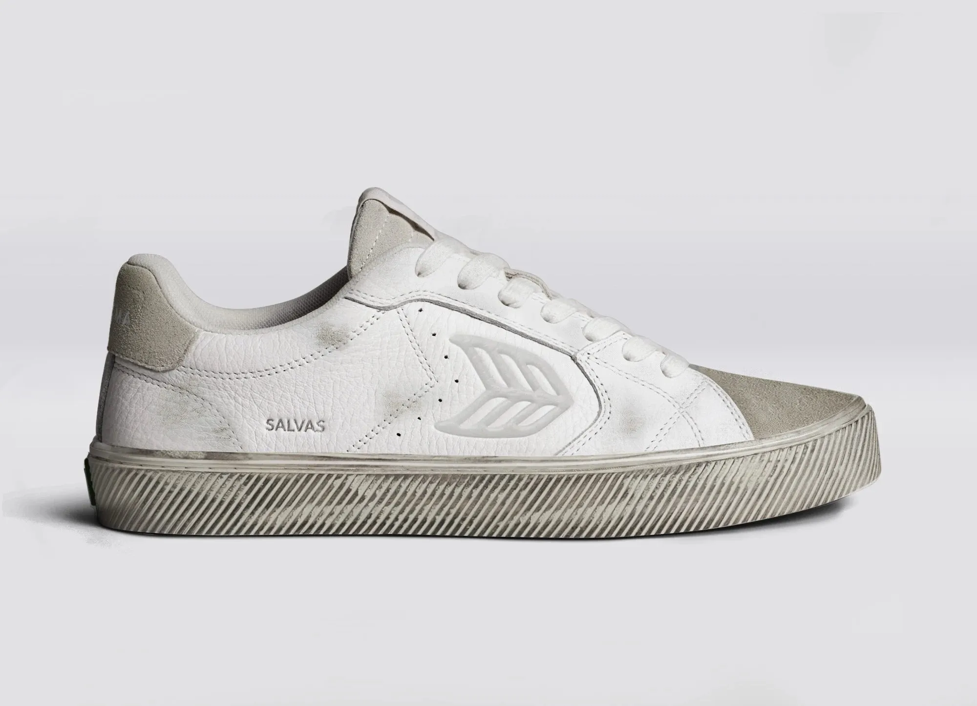 SALVAS Vintage Warm White Diamond Leather and Suede Sneaker sold by Cariuma product image thumbnail 2