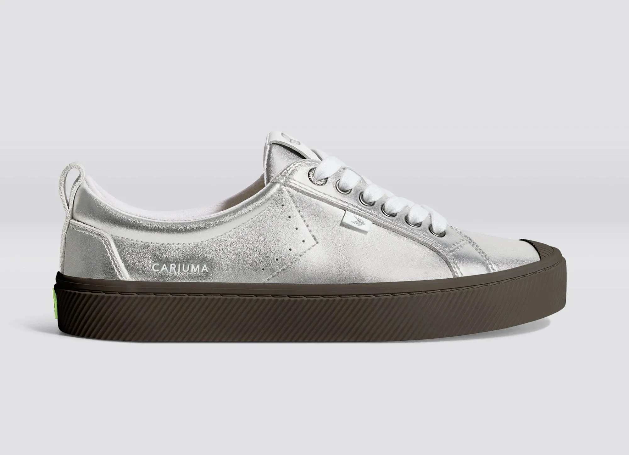 OCA Low Teak Silver Metallic Leather Sneaker sold by Cariuma product image thumbnail 2