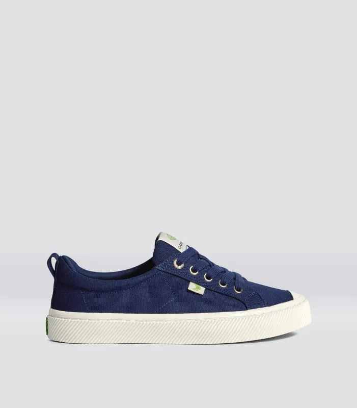 OCA Low Bright Navy Canvas Sneaker sold by Cariuma