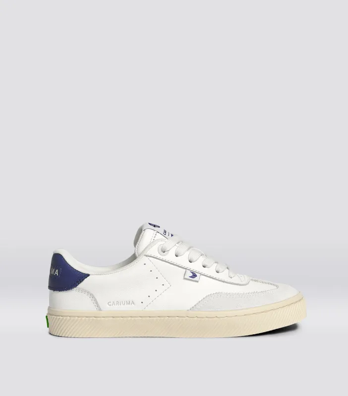 TOCA Soft Grain Leather White Suede Smoke White Blue Accents sold by Cariuma