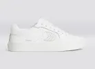 SALVAS Pebbled Leather White Ice Logo sold by Cariuma