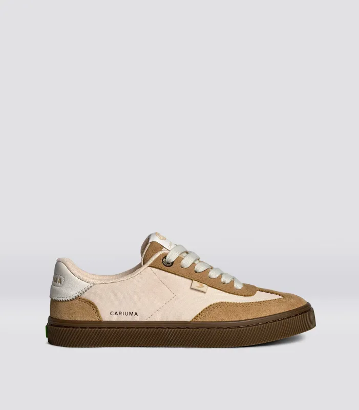 TOCA Nylon Teak Light Cream Suede Latte sold by Cariuma