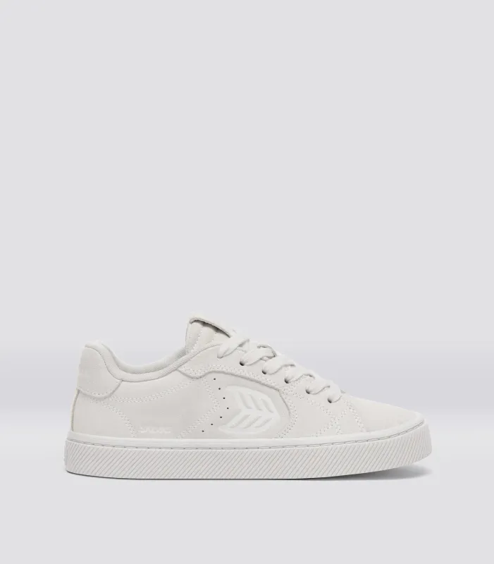SALVAS Suede All Smoke White sold by Cariuma