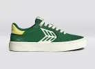 CATIBA PRO 2.0 Forest Green Suede and Cordura Ivory Logo Lemonade Sneaker sold by Cariuma